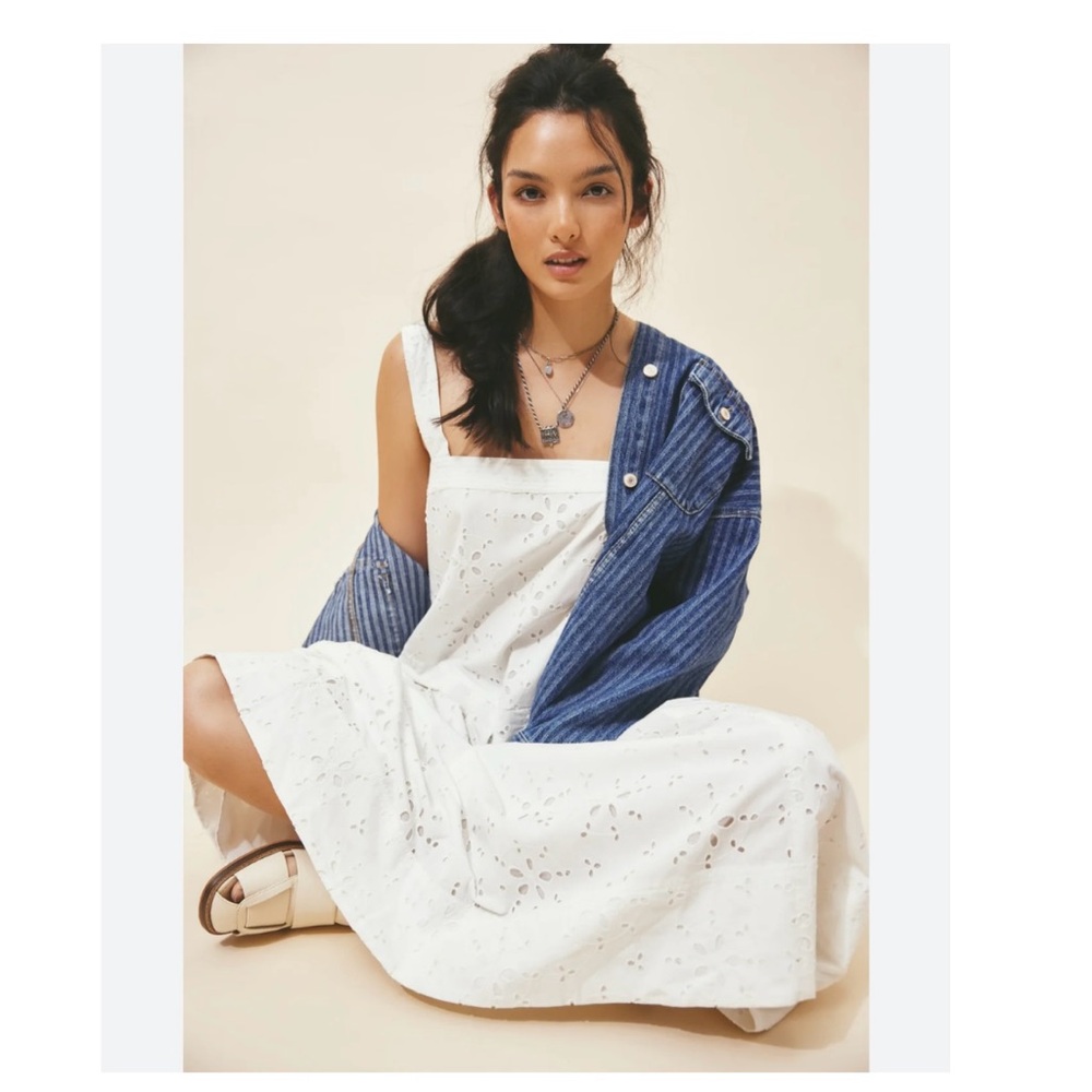Free People Primavera Eyelet Midi Dress White - Picture 2 of 8